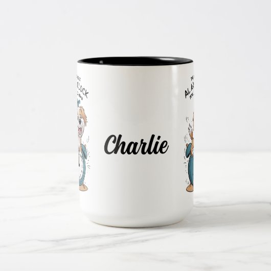 Golden Retriever Hund Funny Alarm Clock Zweifarbige Tasse (Mittel)