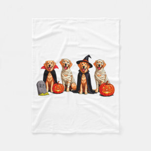 Golden Retriever Hund Geist Mumie Kürbis Halloween Fleecedecke