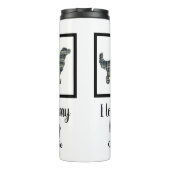 Golden Retriever Hund Gelb & Blau Silhouette Thermosbecher (Rückseite)