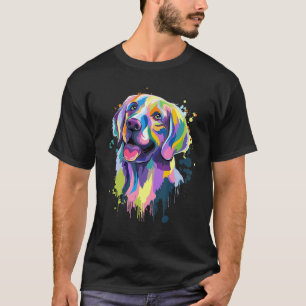 Golden Retriever Hund Gesicht Wasserfarbe Bunt Pop T-Shirt