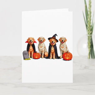 Golden Retriever Hund Gespenst Mumie Kürbis Hallow Karte