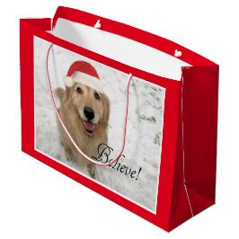 Golden retriever-Hund glauben Weihnachten Große Geschenktüte