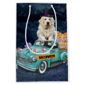 Golden Retriever Hund Halloween LKW Beängstigende Mittlere Geschenktüte (Vorderseite)