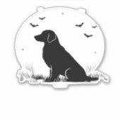 Golden Retriever Hund � Halloween Moon Silhouette Aufkleber (Vorderseite)