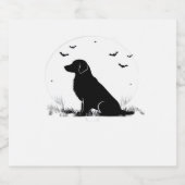 Golden Retriever Hund � Halloween Moon Silhouette Schaumweinetikett (Einzelnes Label)