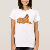 Golden Retriever Hund handbemalt T-Shirt (Vorderseite)
