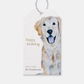 Golden Retriever Hund Happy Birthday Geschenkanhänger (Vorderseite)