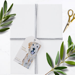 Golden Retriever Hund Happy Birthday Geschenkanhänger