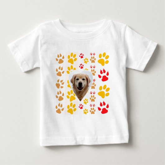 Golden Retriever Hund Herz Paws Print Baby T-shirt (Vorderseite)