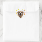 Golden Retriever Hund Herz Paws Print Herz-Aufkleber (Tasche)