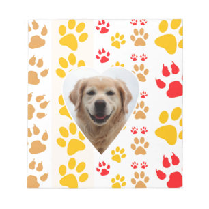 Golden Retriever Hund Herz Paws Print Notizblock