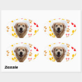 Golden Retriever Hund Herz Paws Print Ovaler Aufkleber (Blatt)