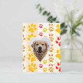 Golden Retriever Hund Herz Paws Print Postkarte (Stehend Vorderseite)