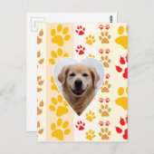 Golden Retriever Hund Herz Paws Print Postkarte (Vorne/Hinten)