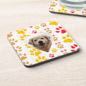 Golden Retriever Hund Herz Paws Print Untersetzer (Linke Seite)