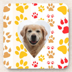 Golden Retriever Hund Herz Paws Print Untersetzer