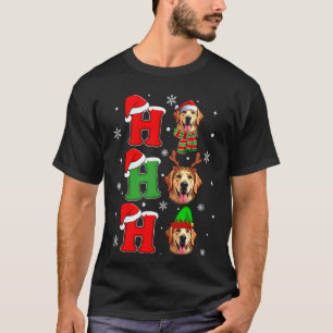 Golden Retriever Hund Ho Ho Ho Weihnachten Santa E T-Shirt