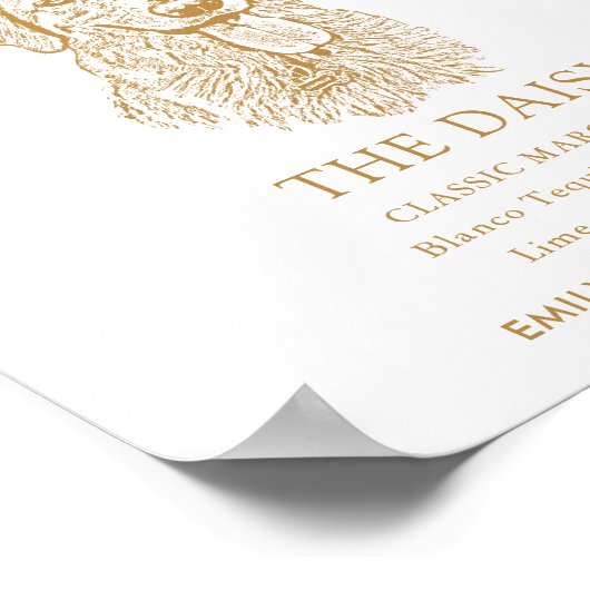 Golden Retriever Hund Hochzeit Signature Drink Zei Poster (Ecke)