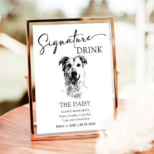 Golden Retriever Hund Hochzeit Signature Drink Zei Poster