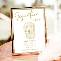 Golden Retriever Hund Hochzeit Signature Drink Zei