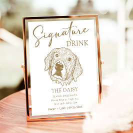 Golden Retriever Hund Hochzeit Signature Drink Zei Poster