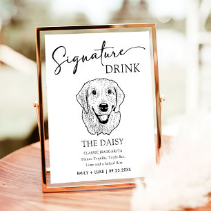 Golden Retriever Hund Hochzeit Signature Drink Zei Poster