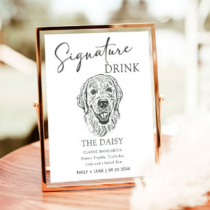 Golden Retriever Hund Hochzeit Signature Drink Zei Poster