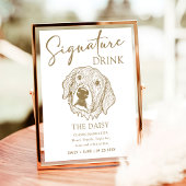 Golden Retriever Hund Hochzeit Signature Drink Zei Poster
