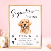 Golden Retriever Hund Hochzeit Signature Drink Zei Poster