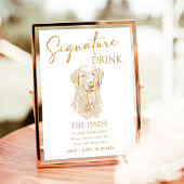 Golden Retriever Hund Hochzeit Signature Drink Zei Poster