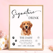 Golden Retriever Hund Hochzeit Signature Drink Zei Poster