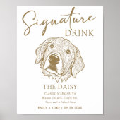Golden Retriever Hund Hochzeit Signature Drink Zei Poster (Vorne)