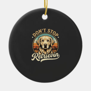 Golden Retriever Hund hört nicht auf zu apportiere Keramik Ornament