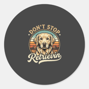 Golden Retriever Hund hört nicht auf zu holen Runder Aufkleber
