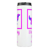 Golden Retriever Hund Hot Pink & Blue Silhouette Thermosbecher (Rückseite)