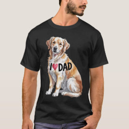 Golden Retriever Hund I Liebe Vater T-Shirt