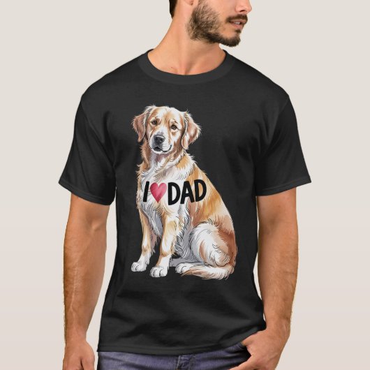 Golden Retriever Hund I Liebe Vater T-Shirt (Vorderseite)