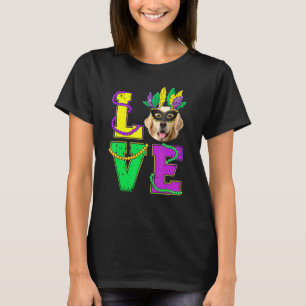 Golden Retriever Hund I Liebe Welpe Mardi Gras Men T-Shirt