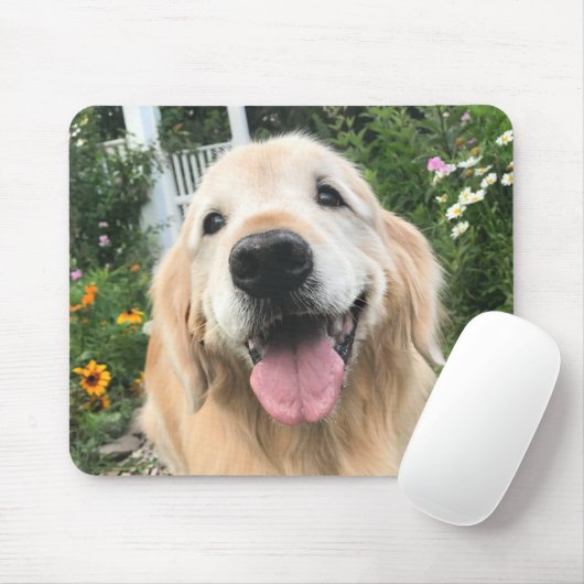 Golden Retriever Hund im Blumengarten Mousepad (Mit Mouse)