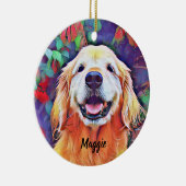 Golden retriever-Hund im vibrierenden Keramik Ornament (Rechts)