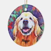 Golden retriever-Hund im vibrierenden Keramik Ornament (Links)