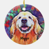 Golden retriever-Hund im vibrierenden Keramik Ornament (Hinten)