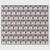 Golden Retriever Hund in Schneeflocken Geschenkpapier (Flach)