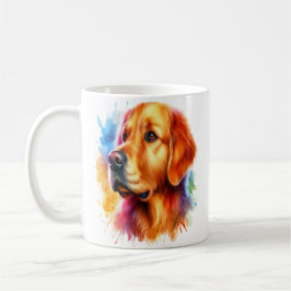 Golden Retriever Hund in Wasserfarbe Kaffeetasse