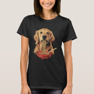 Golden Retriever Hund isst Ramen Nudeln T-Shirt