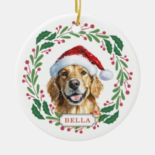 Golden Retriever Hund Keramik Kreis Ornament