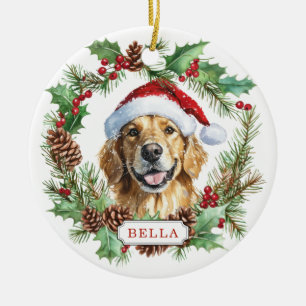 Golden Retriever Hund Keramik-Kreis-Ornament Keramik Ornament
