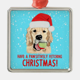 Golden Retriever Hund Keramik Weihnachtsschmuck, Ornament Aus Metall