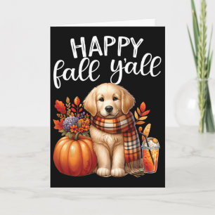 Golden Retriever Hund Kürbisgewürz Froher Herbst i Karte