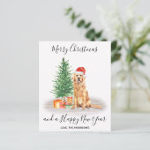 Golden Retriever Hund Lover Weihnachtskarte (Stehend Vorderseite)